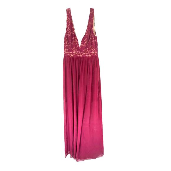 Lulus Make Way for‎ Wonderful Berry Red Lace Formal Sleeveless Maxi Dress Large - Picture 4 of 14
